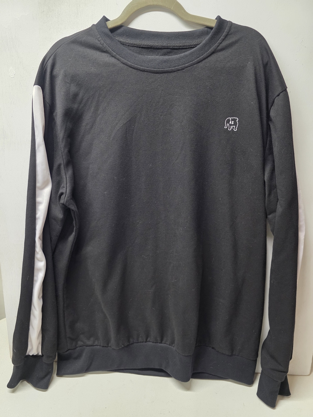 American Stitch Mens XXL Sweatshirt Black White Bulldog Logo Crewneck Pullover